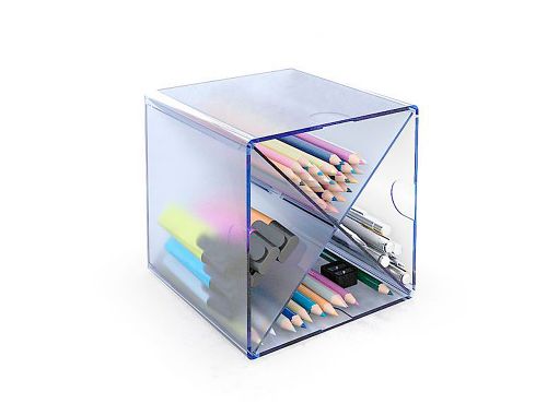 Cubo de arquivo archivo 2000 aspa organizador modular plastico azul transparente 150 x 150 x 155 mm inclui 2 clips , Archivo 2000 , 71977 , 8429368206275